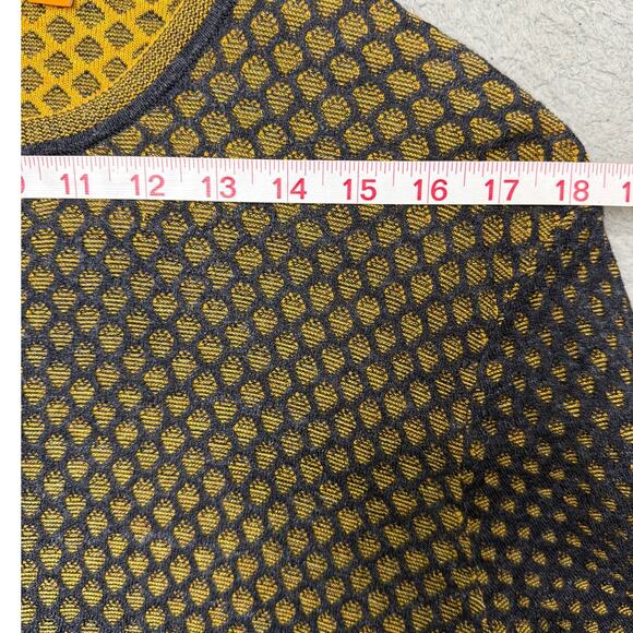 Hugo Boss Men's Sweater Bubble Knit Round Neck Navy/Mustard Size M Designer Fall - Picture 4 of 9